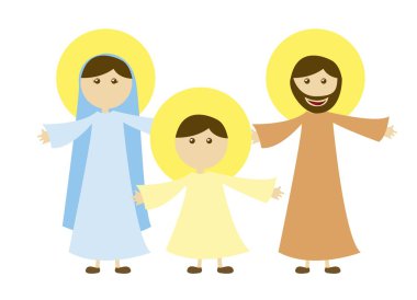 virgin mary and st. joseph with jesus clipart