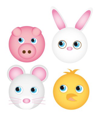 animals faces clipart