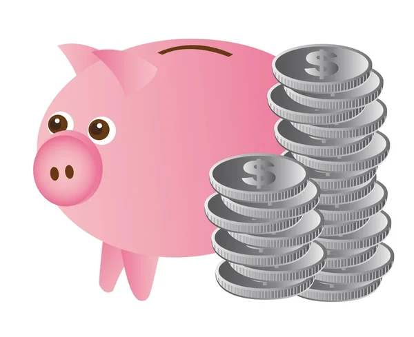 Piggy з монети — стоковий вектор