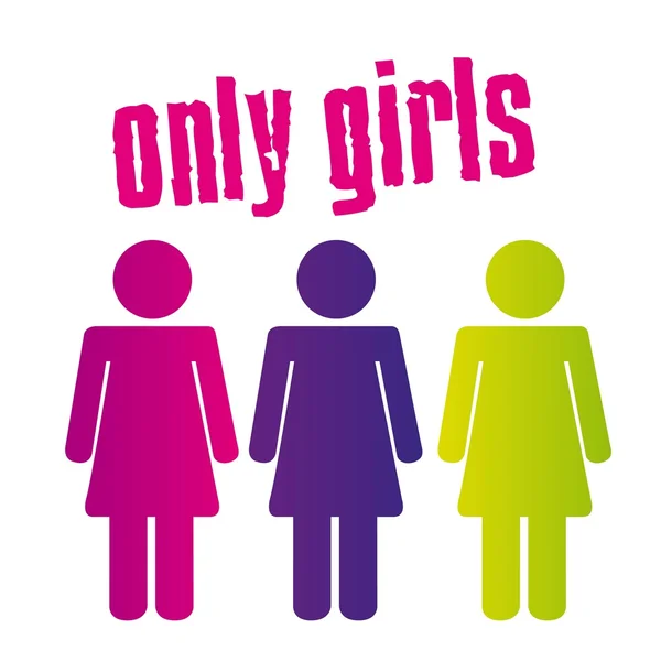 Only girls sign — Stock Vector