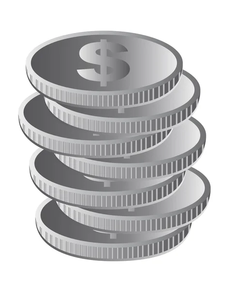 Silver coins — Stock Vector