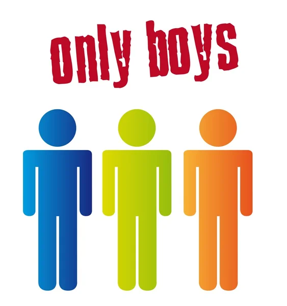 Only boys sign — Stock Vector