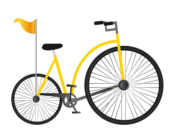 Yellow old bicycle — Stock Vector