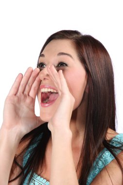 Beautiful Shouting Woman clipart