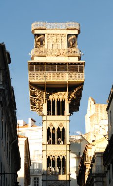 Santa justa elevator in lisbon clipart