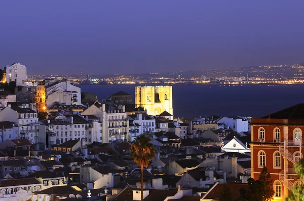 Lisbon city by night — Stock Photo, Image