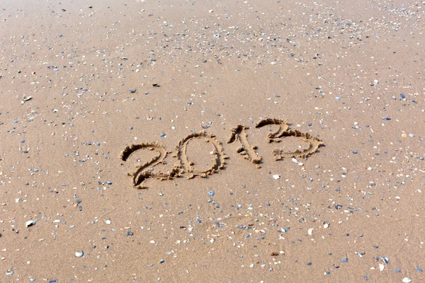 2013 Jahr am Strand Sand geschrieben — Stockfoto