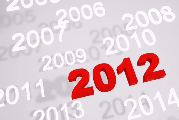 Új év viszonoz 2012 3d — Stock Fotó