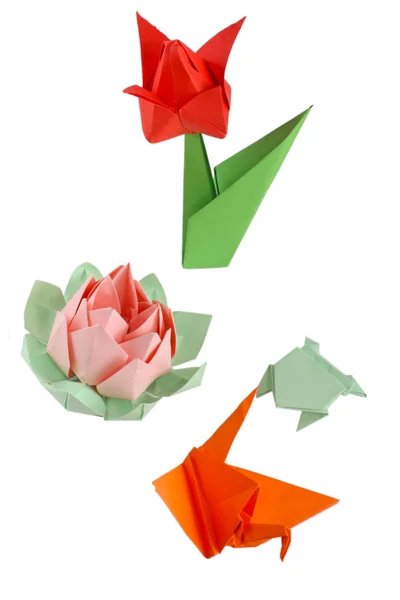 Verschiedene Origami-Figuren — Stockfoto