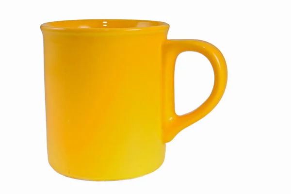 Gelbe Tasse isoliert — Stockfoto
