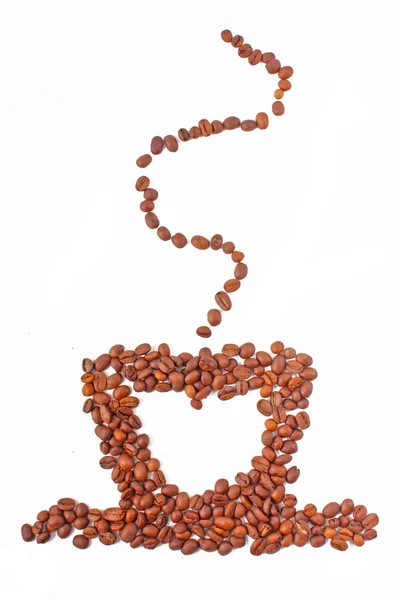 Kaffeetasse aus Bohnen — Stockfoto