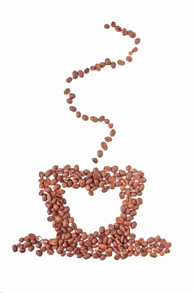 Taza de café hecha de frijoles —  Fotos de Stock