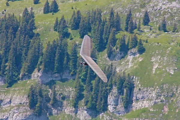 Hang gliding in Swiss Alps Royalty Free Stock Images