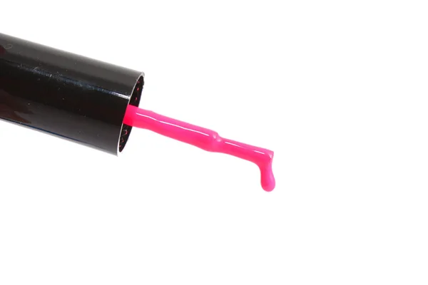 Lahev růžový lak na nehty — Stock fotografie