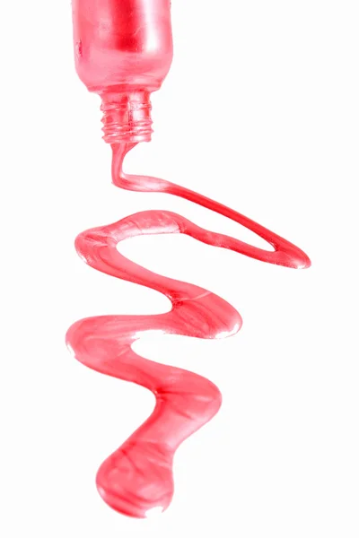 Üveg pink körömlakk és csepp minták — Stock Fotó