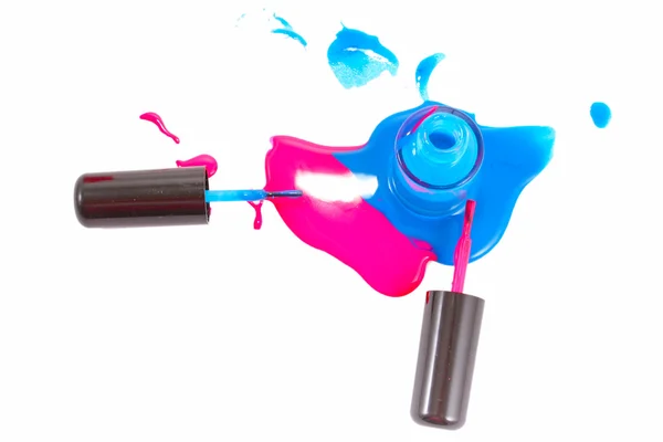 Blue and pink nail polish — Stock Photo, Image