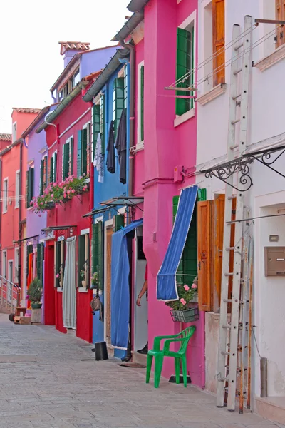 Edifícios coloridos de Burano — Fotografia de Stock