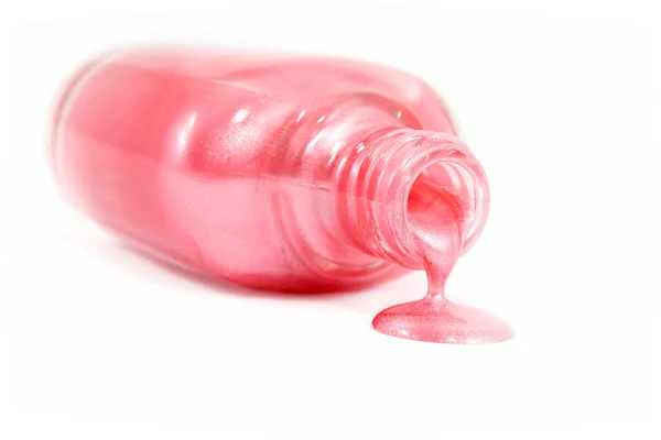 분홍색 매니큐어의 병 — 스톡 사진