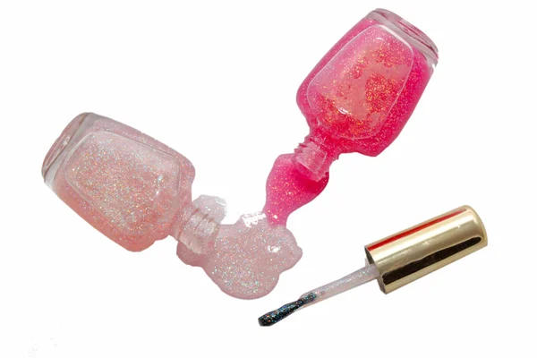 Butelka różowy lakier do paznokci — Zdjęcie stockowe