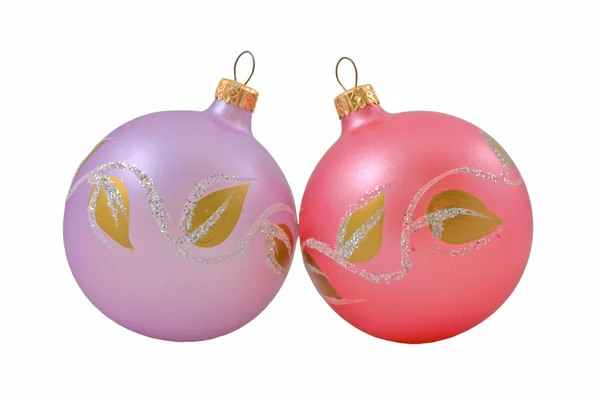 İki Noel oyuncak top — Stok fotoğraf