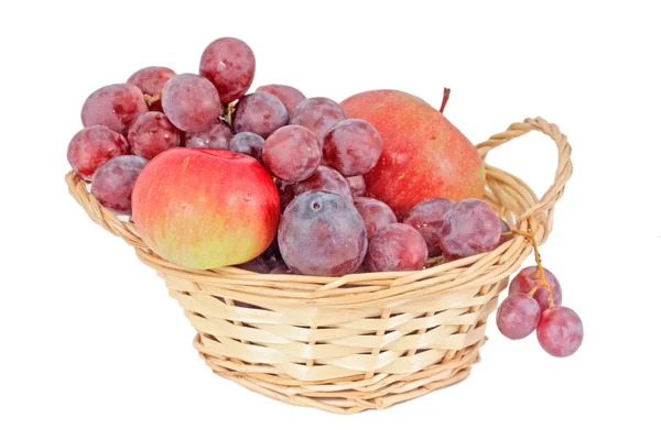Pomme rouge et raisin frais Photos De Stock Libres De Droits