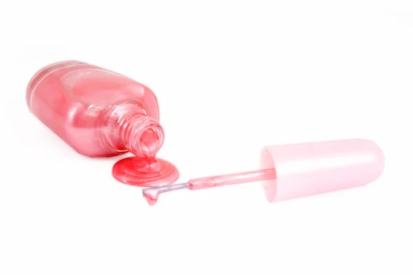 Botella de esmalte de uñas rosa — Foto de Stock