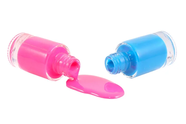 Verniz de unhas azul e rosa — Fotografia de Stock