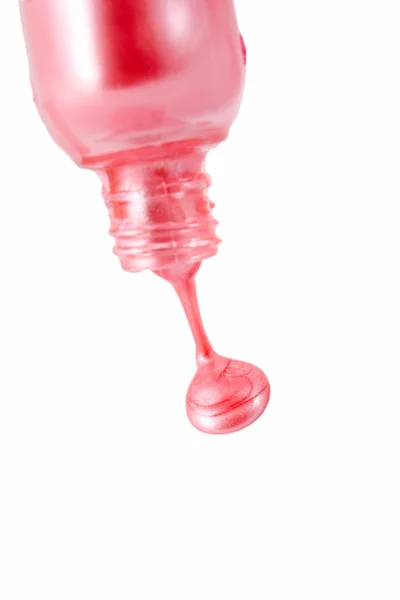 Botella de esmalte de uñas rosa — Foto de Stock