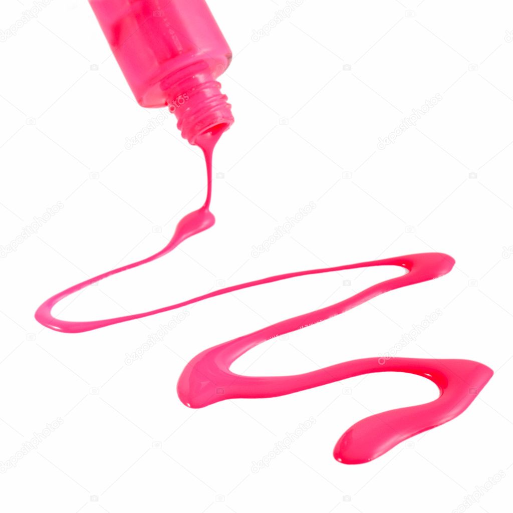 Bottle of the pink nail polish