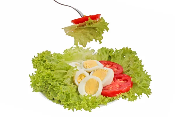 Leckerer Tomaten-Eier-Salat — Stockfoto