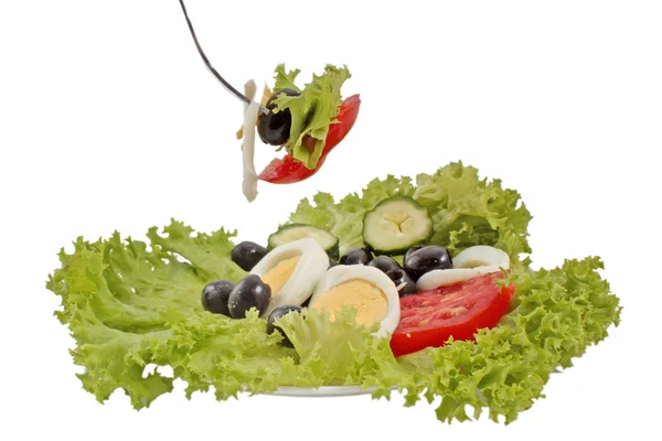 Vegetale salat met olijven — Stockfoto