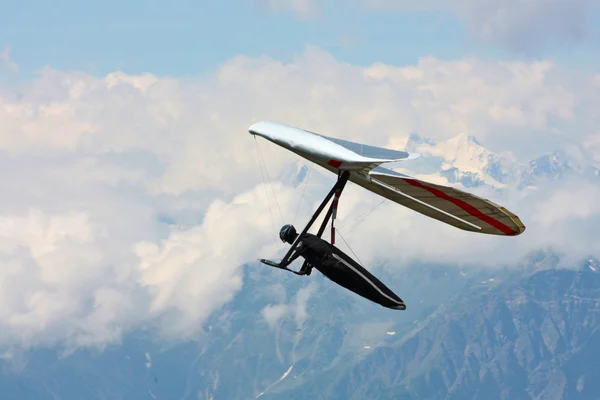 Hang gliding in Swiss Alps Royalty Free Stock Images
