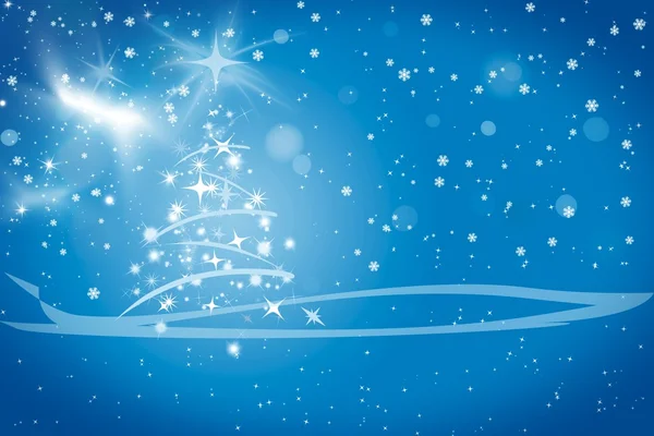 Inverno abstrato Natal fundo azul — Fotografia de Stock
