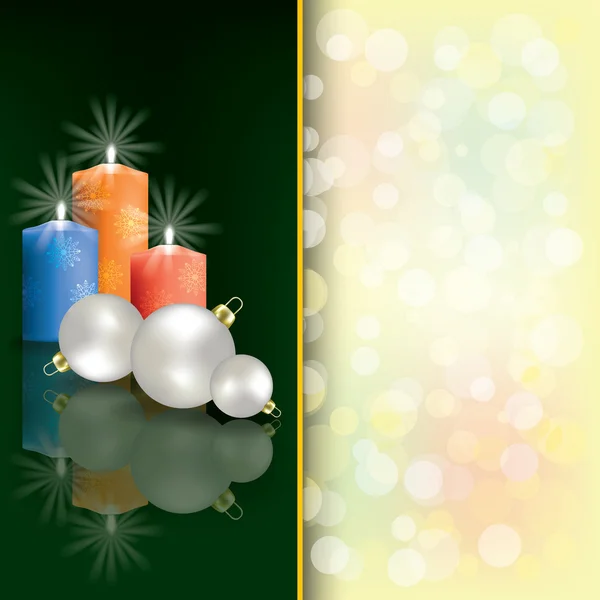 Kerstmis achtergrond met kaarsen — Stockvector