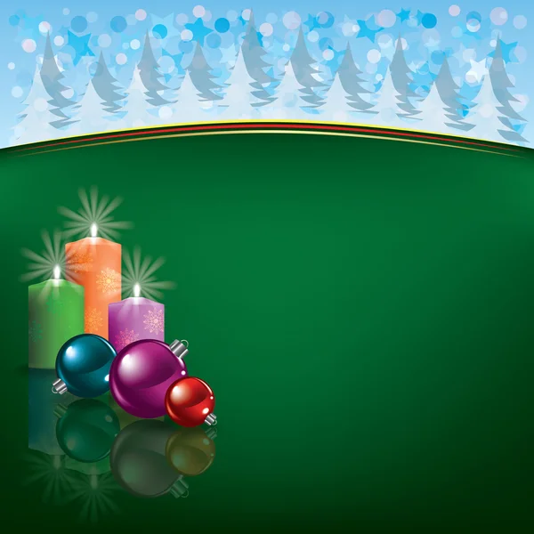 Christmas greeting met kaarsen — Stockvector