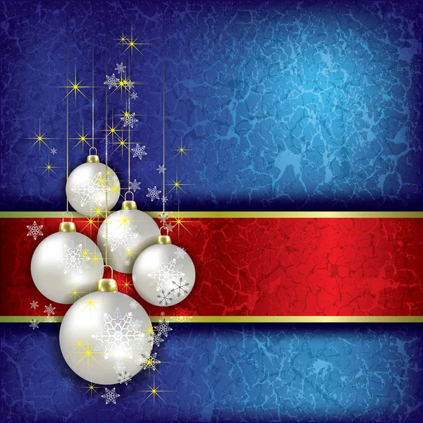 Jul grunge bakgrund med dekorationer — Stock vektor