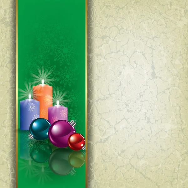 クリスマスの装飾と抽象的なグランジ背景 — ストックベクタ