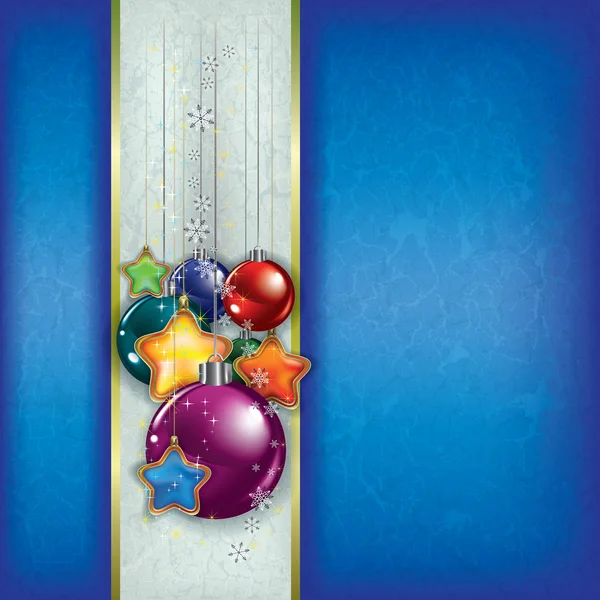 Vánoční grunge pozadí s dekoracemi — Stockový vektor