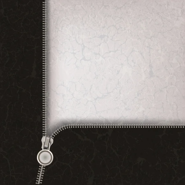 Abstract background with metallic open zipper — Stock Vector