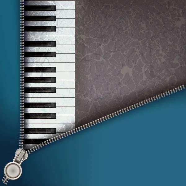ピアノと開くジッパー付きジャズ背景 — ストックベクタ