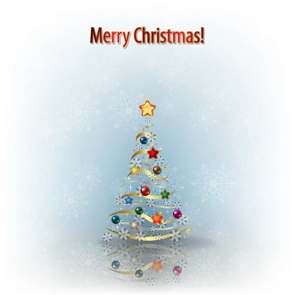 Рождественская елка на сером — стоковый вектор