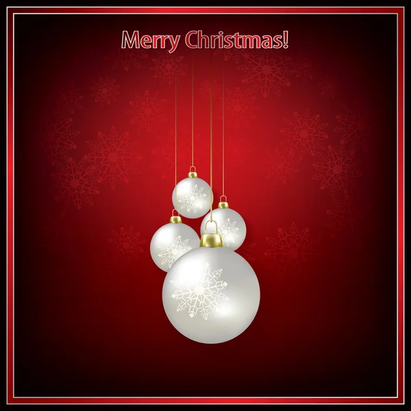 Christmas decorations on red — Stock Vector