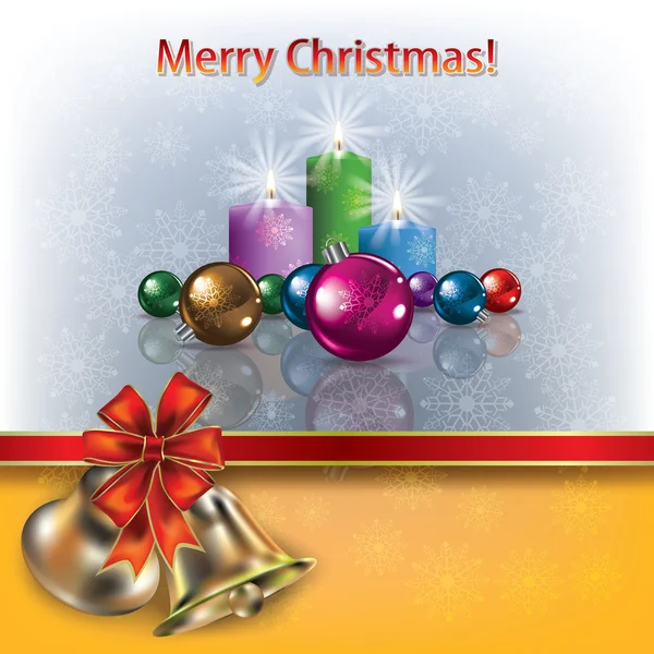 Cloches et décorations de Noël — Image vectorielle