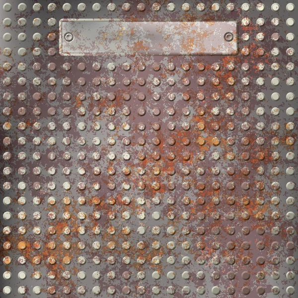 Placa metálica oxidada — Vector de stock