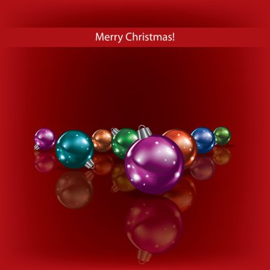 Cristmas decorations on red background clipart