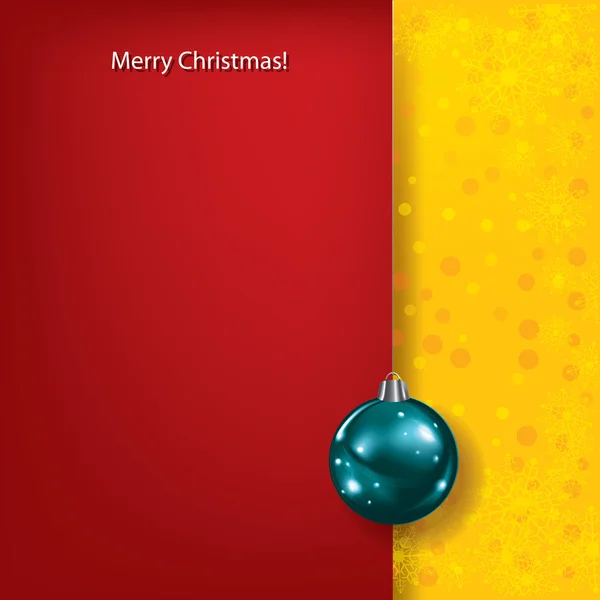 Christmas kırmızı mavi topu ile tebrik — Stok Vektör