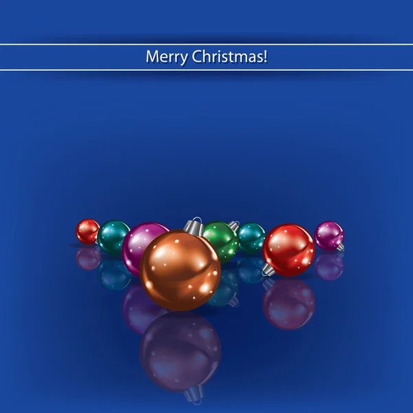青色の背景にはクリスマス装飾 — ストックベクタ