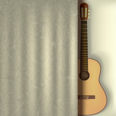 gitar ve perde ile müzik arka plan