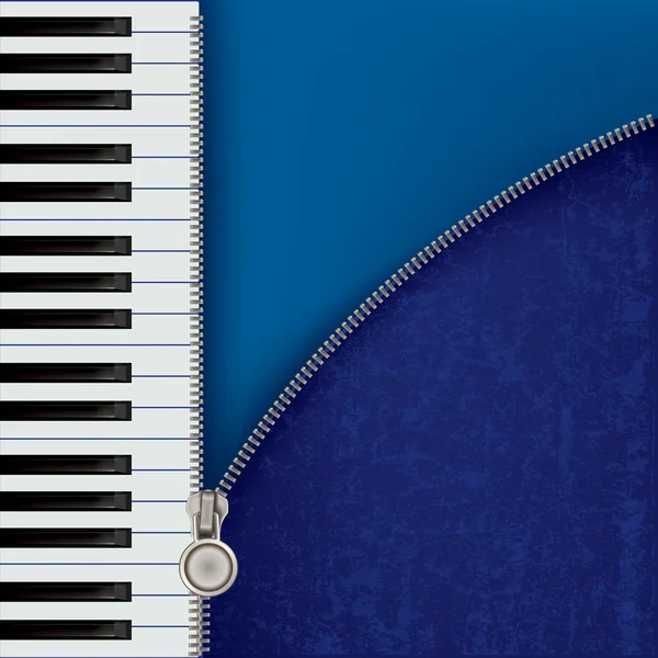 抽象音楽背景にピアノ、ジッパー — ストックベクタ