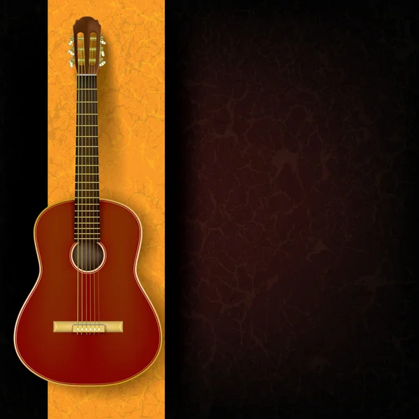Guitare acoustique sur bleu — Image vectorielle